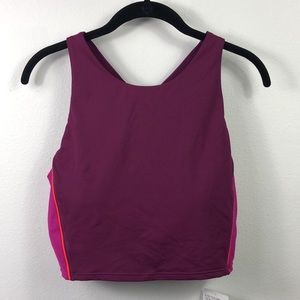 NWT Athleta Colorblock Crop Bikini Top Large D-DD Sports Bra UFP